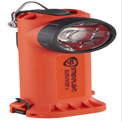 Streamlight 90952 Survivor X 250-Lumen Right-Angle Firefighter's Flashlight with Charger and Charging System, Orange