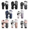 Croogo Touchscreen Waterproof Winter Gloves Ski Gloves for Men Warm Gloves for Women Cold Weather,Light Gray/Pink-ST05-M view 3