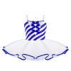 Duoremi Kids Girls Christmas Mrs Santa Costume Striped Tutu Dress Figure Ice Skating Fancy Dress up D 02 16 Years view 1