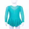 TSSOE Girls Long Sleeves Sequins Mesh Patchwork Gymnastics Ballet Dance Dress Figure Ice Skating Dress C04 8 Years view 2