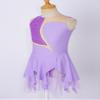 Jhaoyu Girls Shiny Rhinestone Figure Ice Skating Dress Ballet Tutu Skirted Leotard Competition Dancing Outfits Purple B 16 Years view 4