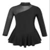 TSSOE Girls Long Sleeves Sequins Mesh Patchwork Gymnastics Ballet Dance Dress Figure Ice Skating Dress A01 12 Years view 1