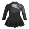 TSSOE Girls Long Sleeves Sequins Mesh Patchwork Gymnastics Ballet Dance Dress Figure Ice Skating Dress A01 12 Years view 2