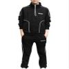 dPois Kids Boys Two Pieces Sweat Suit Long Sleeve Zipper Sweatshirts with Sweatpants Set Athletic Tracksuits Black 12-13 Years view 1