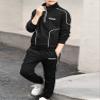 dPois Kids Boys Two Pieces Sweat Suit Long Sleeve Zipper Sweatshirts with Sweatpants Set Athletic Tracksuits Black 12-13 Years view 3