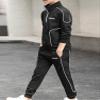 dPois Kids Boys Two Pieces Sweat Suit Long Sleeve Zipper Sweatshirts with Sweatpants Set Athletic Tracksuits Black 12-13 Years view 4