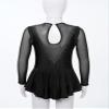 TSSOE Girls Long Sleeves Sequins Mesh Patchwork Gymnastics Ballet Dance Dress Figure Ice Skating Dress C03 16 Years view 4