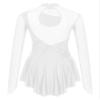ACSUSS Women's Figure Skating Dress Mesh Patchwork Long Sleeved Ice Skating Skirt Competition Dresses #7 White Small view 4