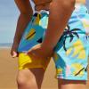 maamgic Boys Swim Trunks with Compression Liner Toddler Stretch Swim Shorts Quick Dry Swimming Trunks Boxer Brief 2 in 1 Beach Shorts Egg Yolk Coconut 2T view 2