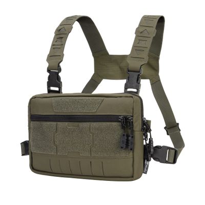 Tactical Chest Pack Recon Kit Bag Multi-Function Tool Pouch Molle Vest Pouch 500D Cordura Nylon (Ranger Green)