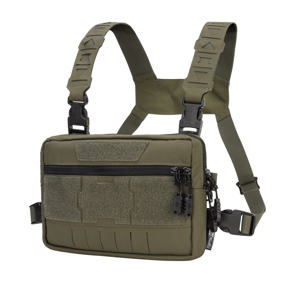 Tactical Chest Pack Recon Kit Bag Multi-Function Tool Pouch Molle Vest Pouch 500D Cordura Nylon (Ranger Green)