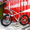 Mens Fat Tire Mountain Bike, Snow Bicycle 26-Inch Wheels, 4-Inch Wide Tires, 7/21/24/27/30 Speed, Carbon Steel Frame, Front and Rear Brakes, Multiple Colors,White,30speed view 2