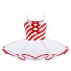 Duoremi Kids Girls Christmas Mrs Santa Costume Striped Tutu Dress Figure Ice Skating Fancy Dress up D 01 14 Years view 1