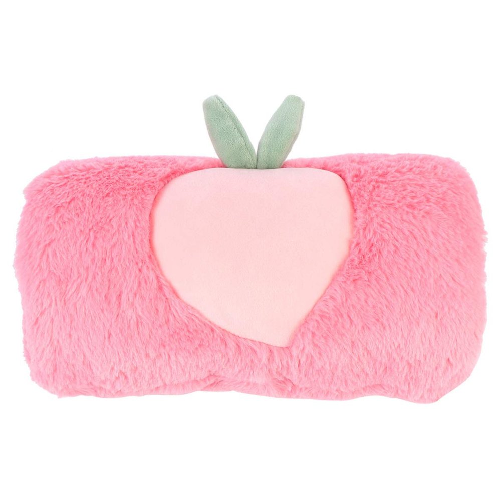 Homoyoyo Hand Warmer Pillows for Sofa Kids Pillow Fur Hand Gloves Ladies, Rabbit Fur Peach Pattern Hand Muffs, Winter Plush Hand Warmer for Women and Girls, Pink for Cold Weather