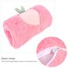 Homoyoyo Hand Warmer Pillows for Sofa Kids Pillow Fur Hand Gloves Ladies, Rabbit Fur Peach Pattern Hand Muffs, Winter Plush Hand Warmer for Women and Girls, Pink for Cold Weather view 2