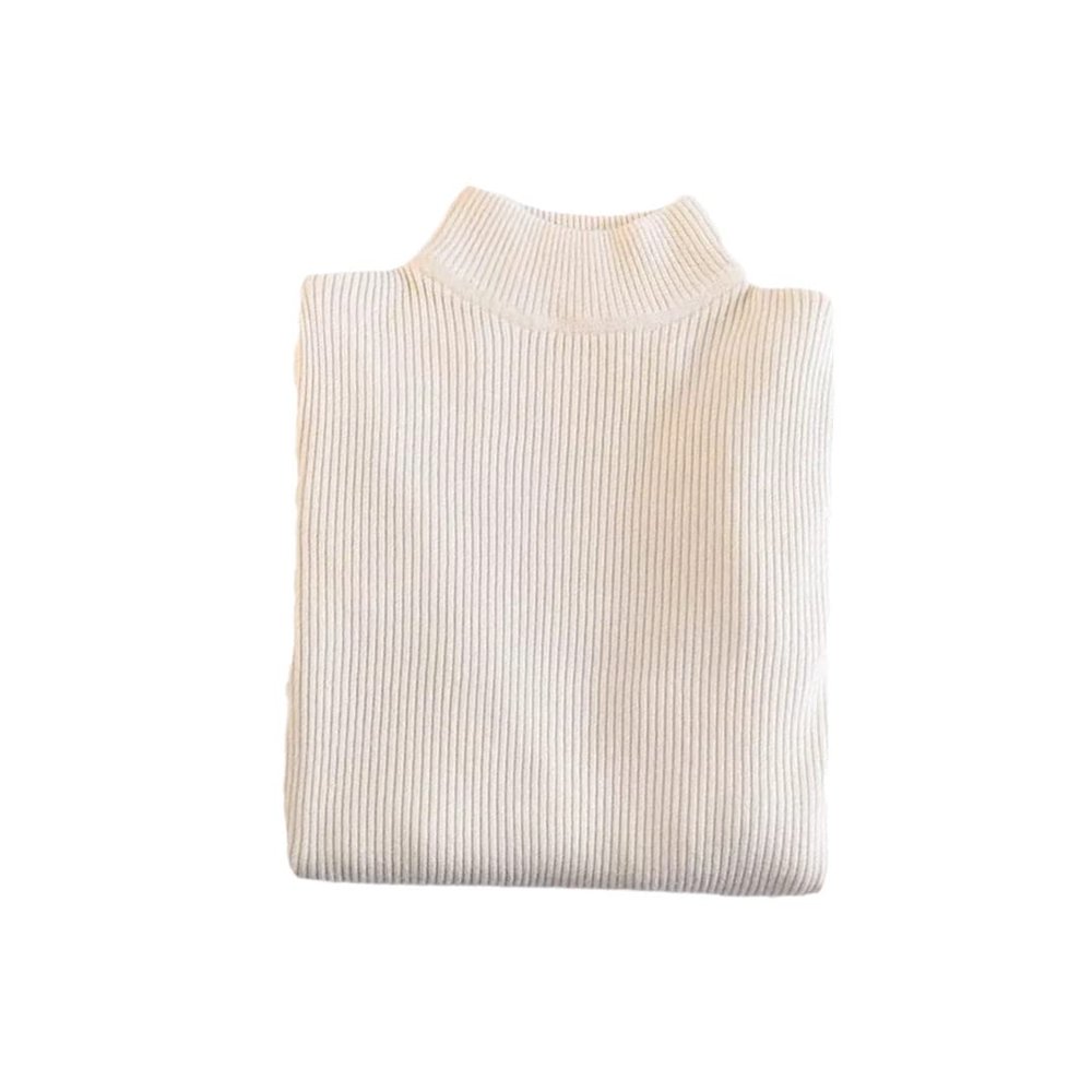 Autumn Winter Women's Turtleneck Pullover Sweaters Long Sleeve Slim Korean Sweater Tops Apricot