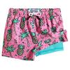 maamgic Boys Swim Trunks with Compression Liner Toddler Stretch Swim Shorts Quick Dry Swimming Trunks Boxer Brief 2 in 1 Beach Shorts Rose Coconut 8 view 1