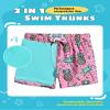 maamgic Boys Swim Trunks with Compression Liner Toddler Stretch Swim Shorts Quick Dry Swimming Trunks Boxer Brief 2 in 1 Beach Shorts Rose Coconut 8 view 2
