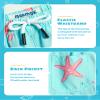 maamgic Boys Swim Trunks with Compression Liner Toddler Stretch Swim Shorts Quick Dry Swimming Trunks Boxer Brief 2 in 1 Beach Shorts Blue Sun Starfish 10/12 view 3