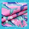 maamgic Boys Swim Trunks with Compression Liner Toddler Stretch Swim Shorts Quick Dry Swimming Trunks Boxer Brief 2 in 1 Beach Shorts Pink Blue Shark 3T view 4
