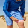 maamgic Boys Swim Trunks with Compression Liner Toddler Stretch Swim Shorts Quick Dry Swimming Trunks Boxer Brief 2 in 1 Beach Shorts Grey Blue Pink 3T view 2