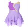 Jhaoyu Girls Shiny Rhinestone Figure Ice Skating Dress Ballet Tutu Skirted Leotard Competition Dancing Outfits Purple B 14 Years view 1