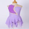 Jhaoyu Girls Shiny Rhinestone Figure Ice Skating Dress Ballet Tutu Skirted Leotard Competition Dancing Outfits Purple B 14 Years view 3