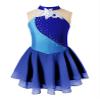 Jhaoyu Girls Shiny Rhinestone Figure Ice Skating Dress Ballet Tutu Skirted Leotard Competition Dancing Outfits Navy Blue D 14 Years view 1