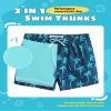 maamgic Boys Swim Trunks with Compression Liner Toddler Stretch Swim Shorts Quick Dry Swimming Trunks Boxer Brief 2 in 1 Beach Shorts Navy Blue Coconut 4T view 3