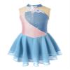 Jhaoyu Girls Shiny Rhinestone Figure Ice Skating Dress Ballet Tutu Skirted Leotard Competition Dancing Outfits Grey Blue D 14 Years view 1