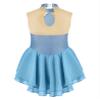 Jhaoyu Girls Shiny Rhinestone Figure Ice Skating Dress Ballet Tutu Skirted Leotard Competition Dancing Outfits Grey Blue D 14 Years view 3