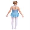 Jhaoyu Girls Shiny Rhinestone Figure Ice Skating Dress Ballet Tutu Skirted Leotard Competition Dancing Outfits Grey Blue D 14 Years view 4