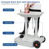 VINGLI 30L Upgraded Portable Sink| Rolling Hand Wash Basin Stand with Towel Holder & Soap Dispenser & Wheels, Perfect for Garden/Camping/Outdoor Events/Gatherings/Worksite/RV/Indoor, White view 2