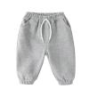Dkygxwt Toddler Kids Boys Girls Jogger Sweatpants Solid Cotton Active Pants Drawstring Casual Trousers Clothes(Grey-A,6-12 Months) view 1