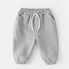 Dkygxwt Toddler Kids Boys Girls Jogger Sweatpants Solid Cotton Active Pants Drawstring Casual Trousers Clothes(Grey-A,6-12 Months) view 2