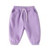 Dkygxwt Toddler Kids Boys Girls Jogger Sweatpants Solid Cotton Active Pants Drawstring Casual Trousers Clothes(Purple-A,18-24 Months) view 1