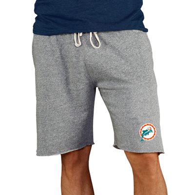 Concepts Sport Men's Gray Miami Dolphins Throwback Logo Mainstream Terry Shorts