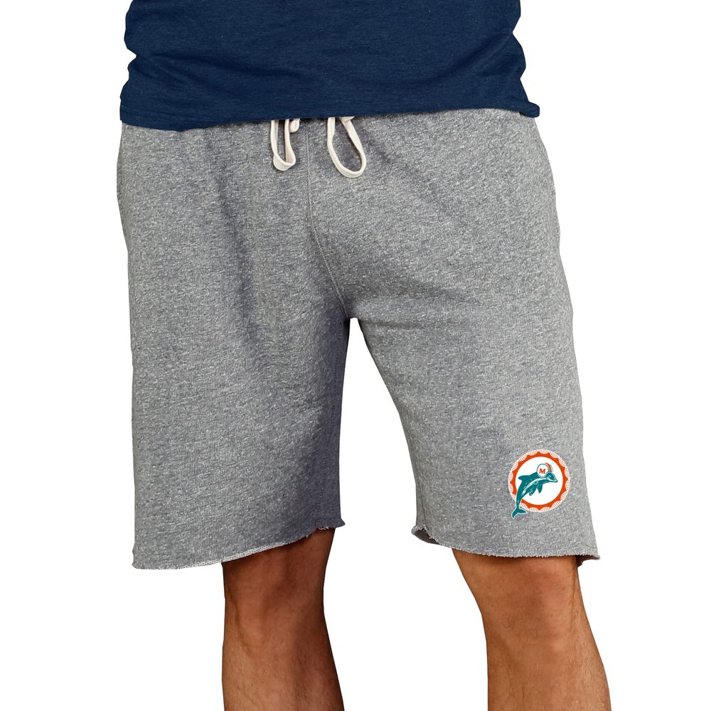Concepts Sport Men's Gray Miami Dolphins Throwback Logo Mainstream Terry Shorts