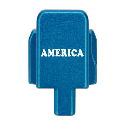 NDZ Performance Rear Slide Cover Plate for Sig P320 Series 9mm .40 .357 .45 ACP Laser Engraved Anodized Aluminum in Blue, Made in The USA - America Text