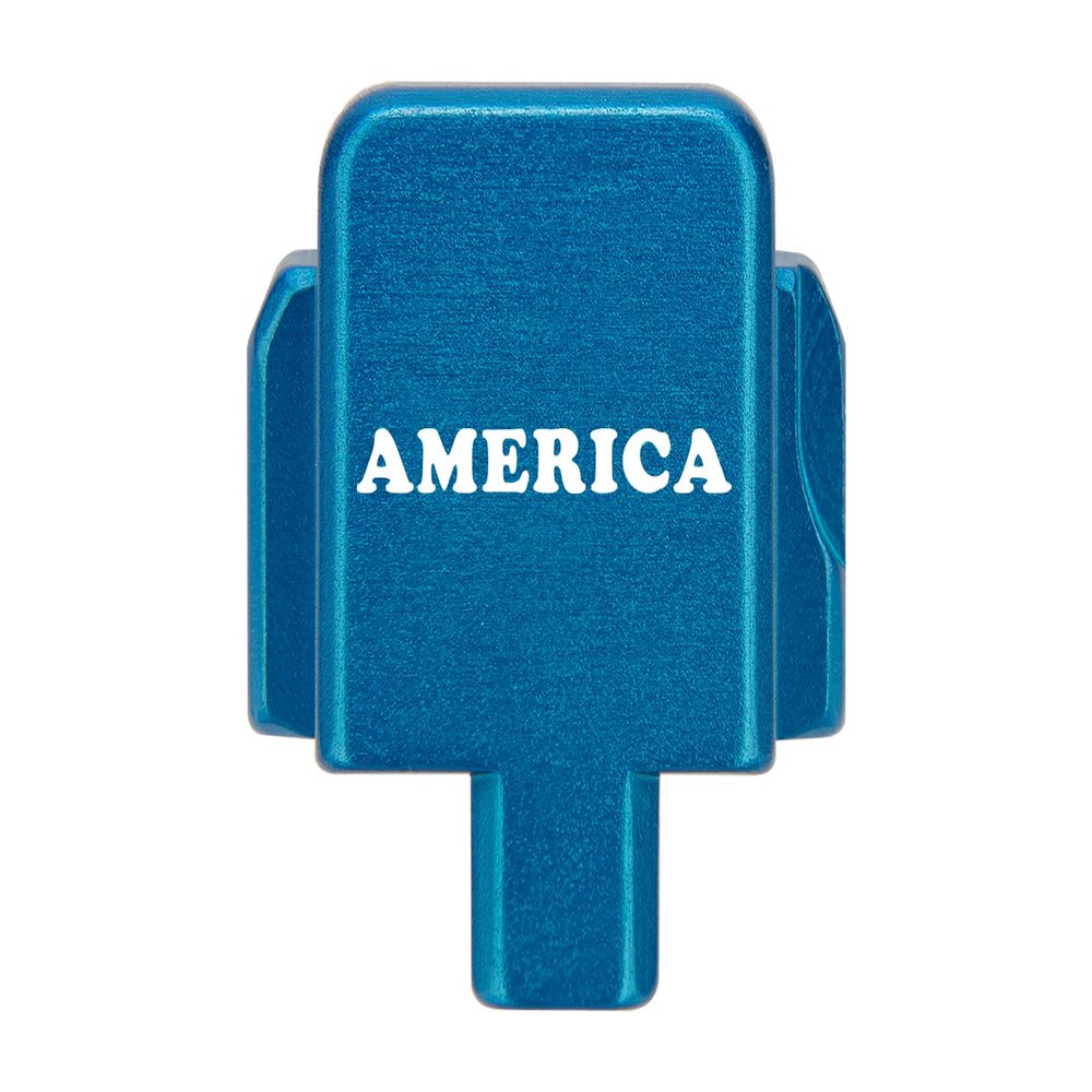 NDZ Performance Rear Slide Cover Plate for Sig P320 Series 9mm .40 .357 .45 ACP Laser Engraved Anodized Aluminum in Blue, Made in The USA - America Text