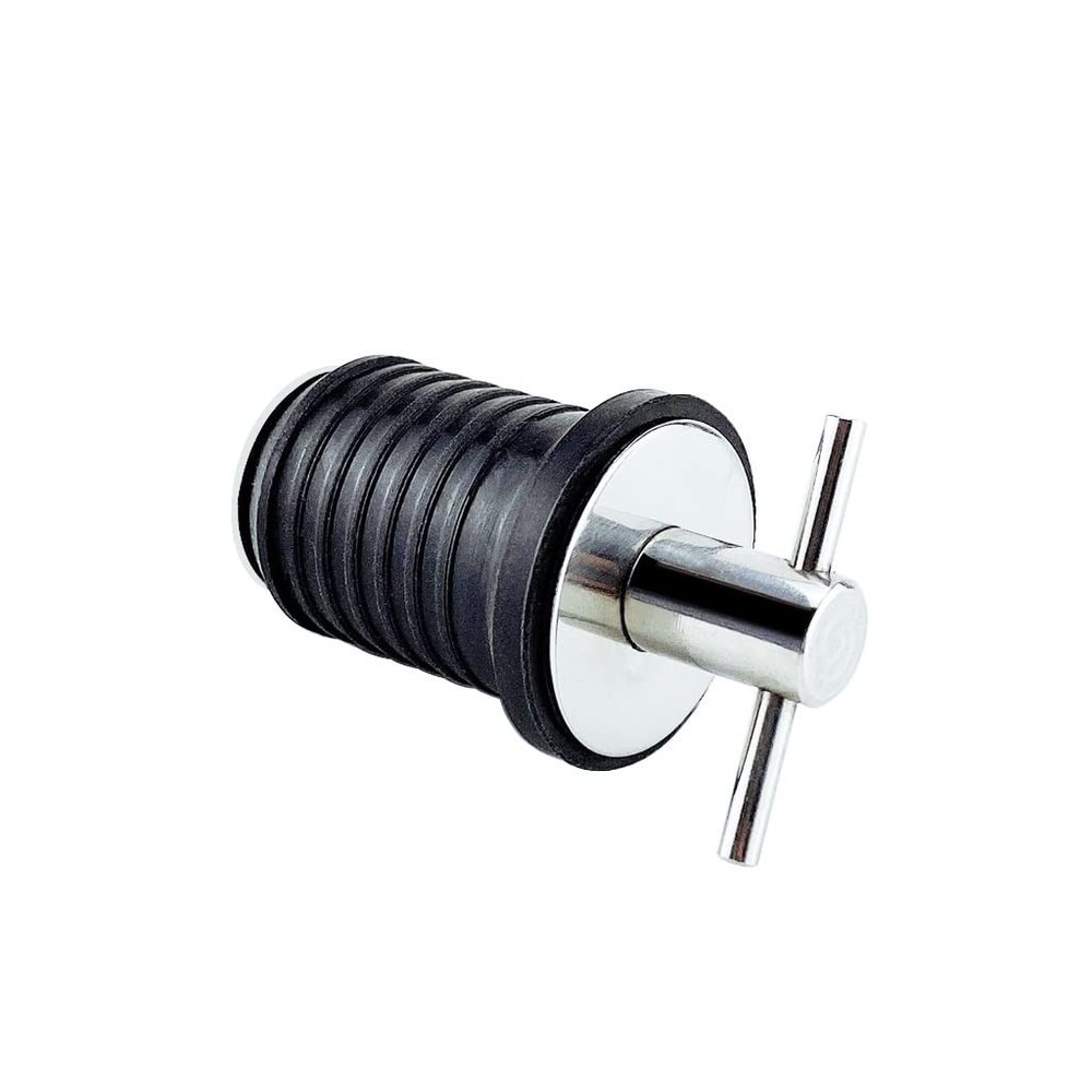 CUREOL Stainless Steel 304 Handle Rubber Drain Plug T-Handle Twist-in Hull Livewell Bilge transom Seawall Marine Boat Yacht Accessories (Color : for 32mm Hole)