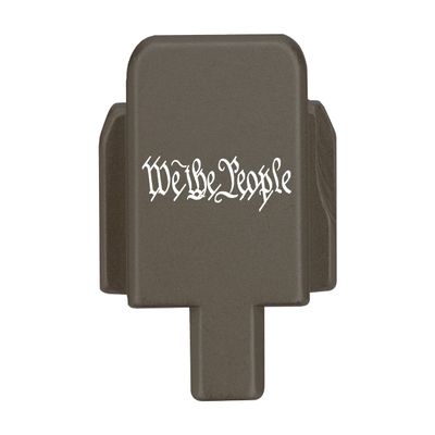 NDZ Performance Rear Slide Cover Plate for Sig P320 Series 9mm .40 .357 .45 ACP Laser Engraved Anodized Aluminum in Hardcoat FDE, Made in The USA - We The People One Line Script