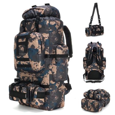 HongXingHai 100L Camping Hiking Backpack,Molle military Tactical rucksack backpack,Waterproof Lightweight Hiking Backpack (BlueCp)