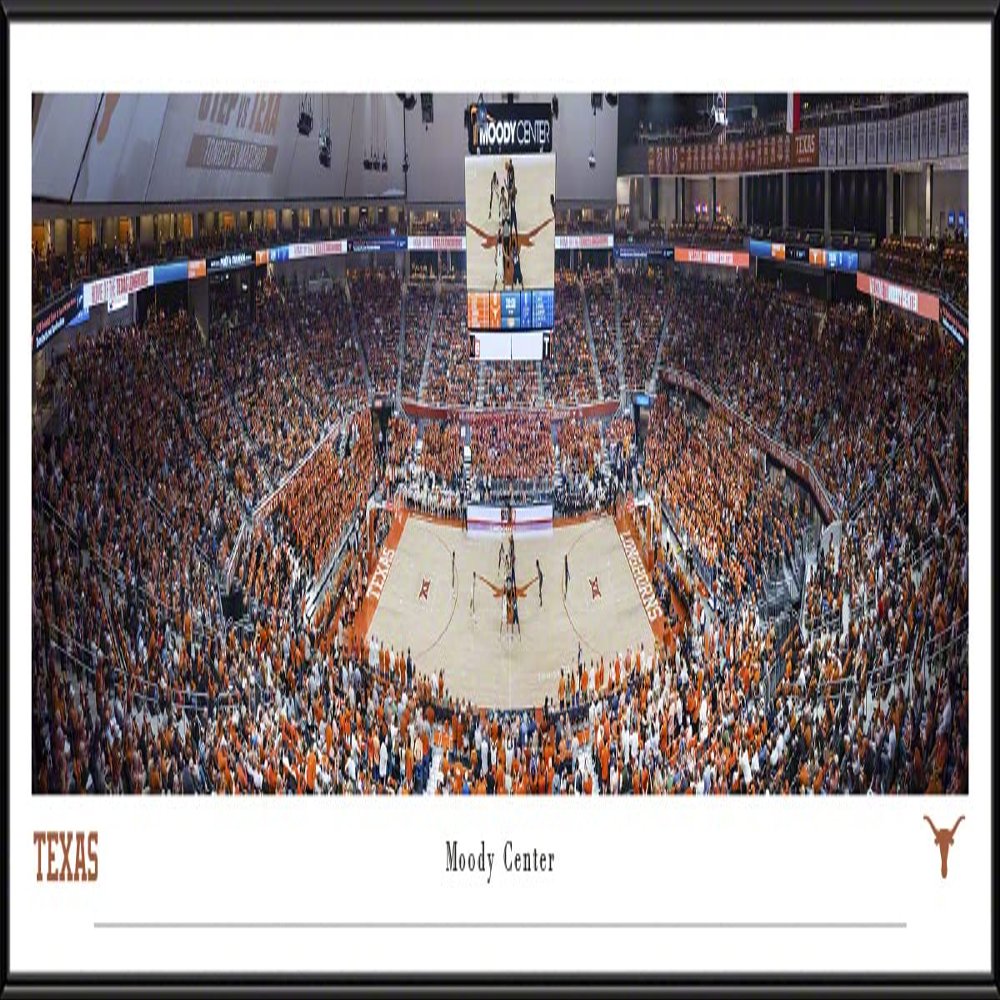 Texas Longhorns Basketball - 40.25x13.75-inch Standard Framed Print by Blakeway Panoramas