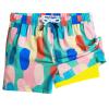 maamgic Boys Swim Trunks with Compression Liner Toddler Stretch Swim Shorts Quick Dry Swimming Trunks Boxer Brief 2 in 1 Beach Shorts Army Green 2T view 1