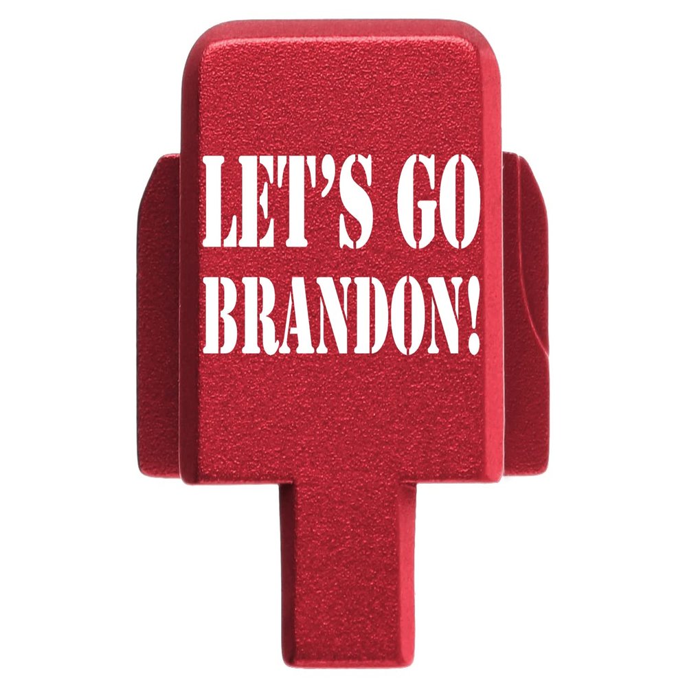 NDZ Performance Rear Slide Cover Plate for Sig P320 Series 9mm .40 .357 .45 ACP Laser Engraved Anodized Aluminum in Red, Made in The USA - Let's Go Brandon!