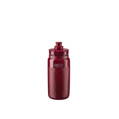 Elite Fly Tex Cycling Water Bottle 550ml  Amaranth  Ultra-Lightweight, BPA-Free, Easy-Squeeze Sports Bottle for Road, MTB & Gravel