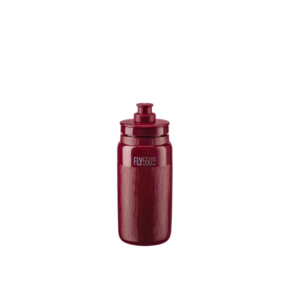 Elite Fly Tex Cycling Water Bottle 550ml  Amaranth  Ultra-Lightweight, BPA-Free, Easy-Squeeze Sports Bottle for Road, MTB & Gravel