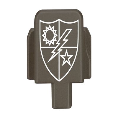 NDZ Performance Rear Slide Cover Plate for Sig P320 Series 9mm .40 .357 .45 ACP Laser Engraved Anodized Aluminum in Hardcoat FDE, Made in The USA - US Army 75th Ranger Regiment