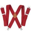 HOOENG Mens Suspenders Adjustable X Back 4 Metal Clips 2 Inch Wide Braces for Work view 1